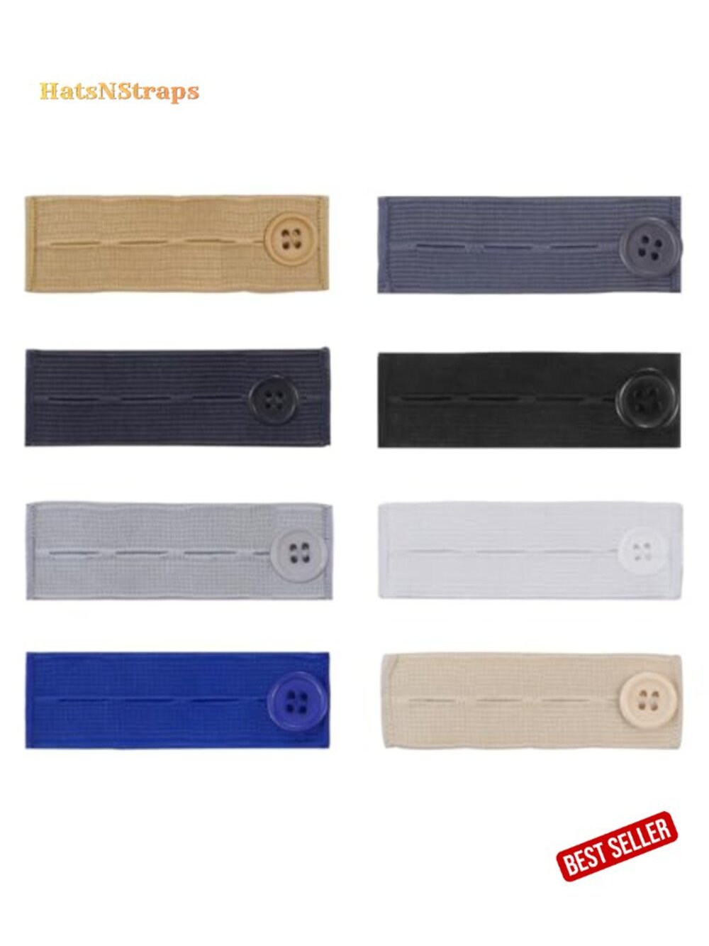 Elastic Waistband Extenders for Pants, Adjustable Button Jeans Extender, No